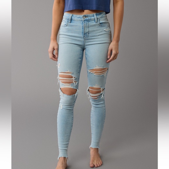 American Eagle Outfitters Denim - American Eagle Outfitters Light Blue Ripped Jeggings